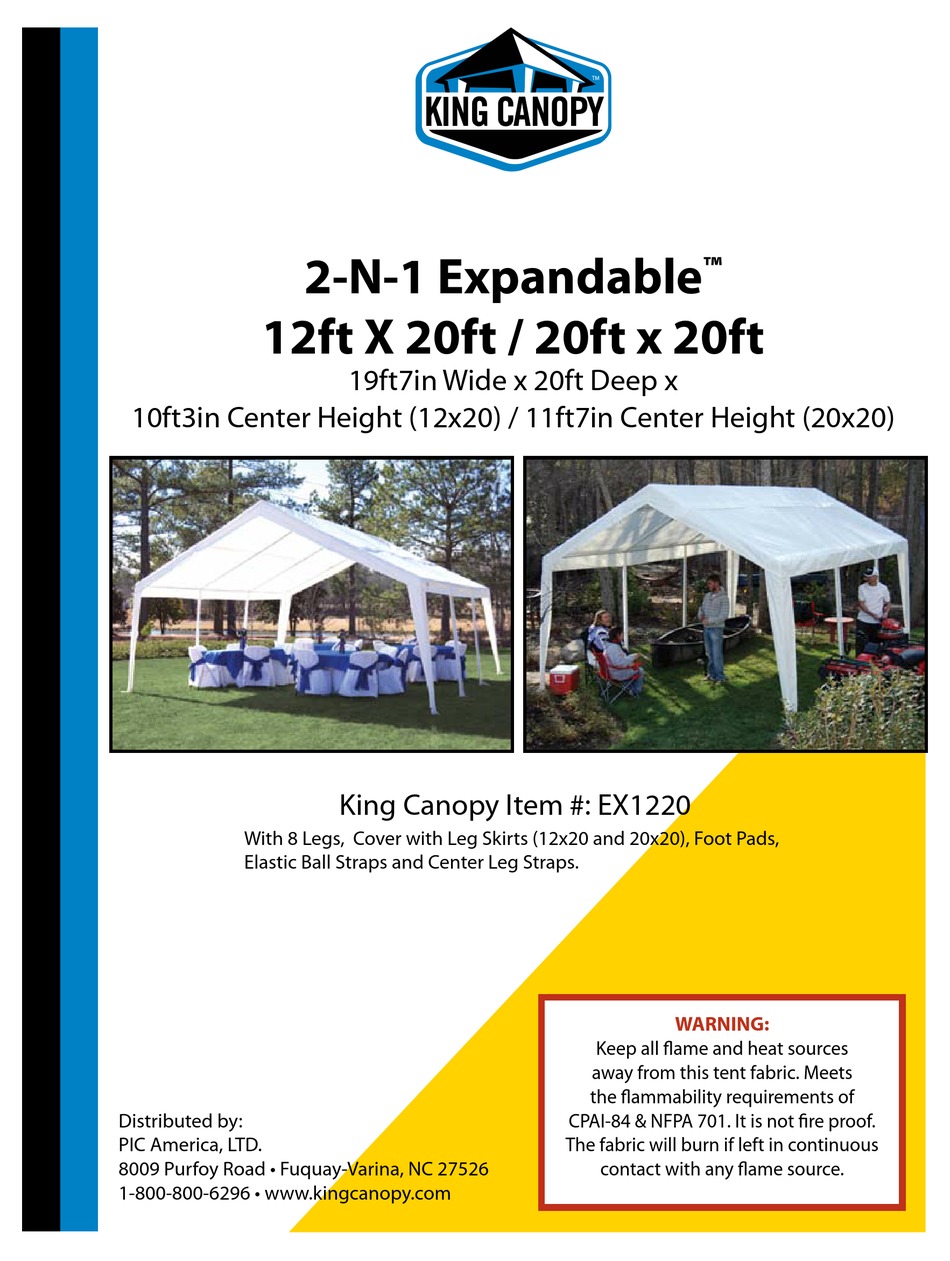 King canopy clearance 20x20