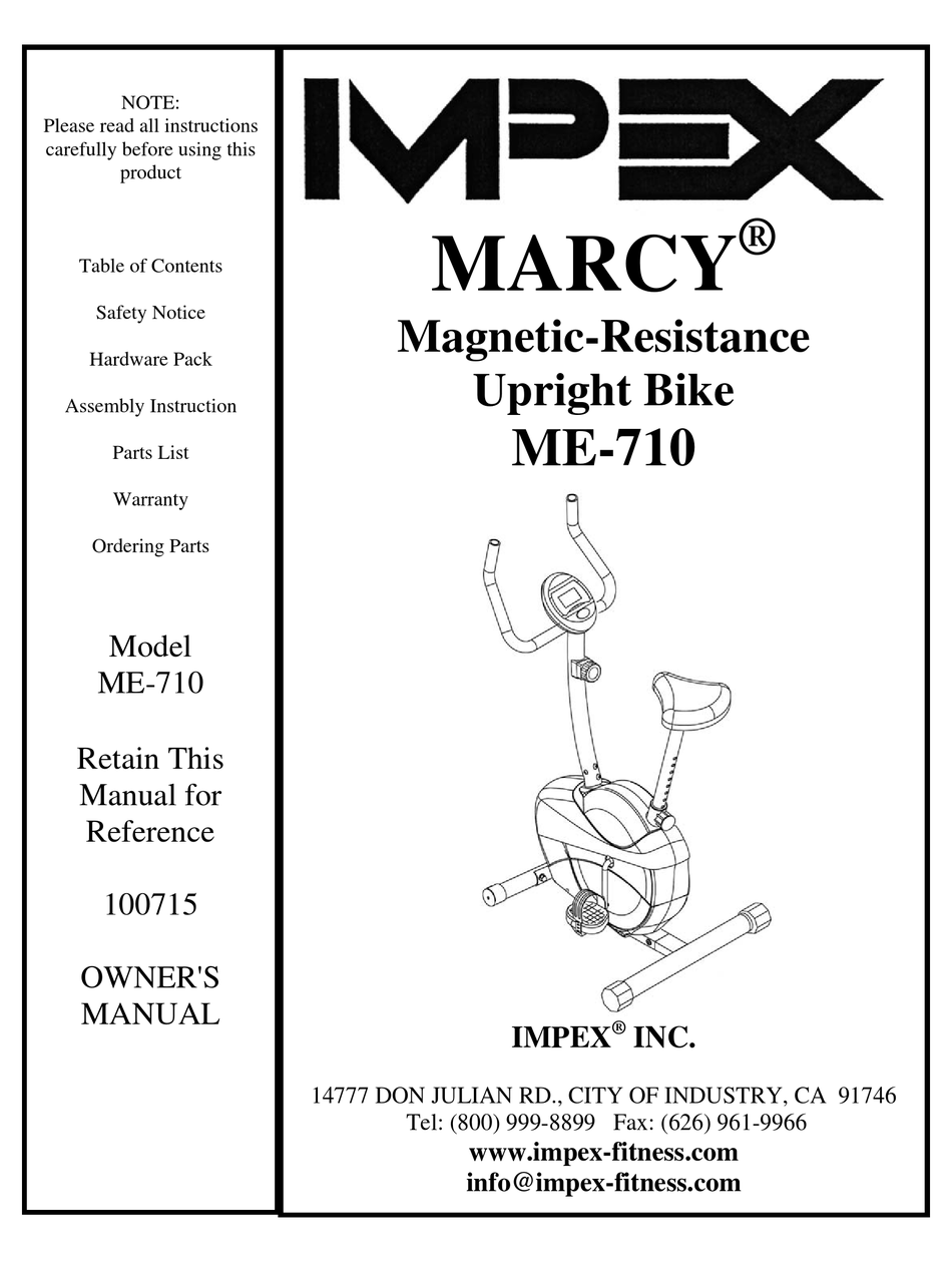 IMPEX MARCY ME710 OWNER
