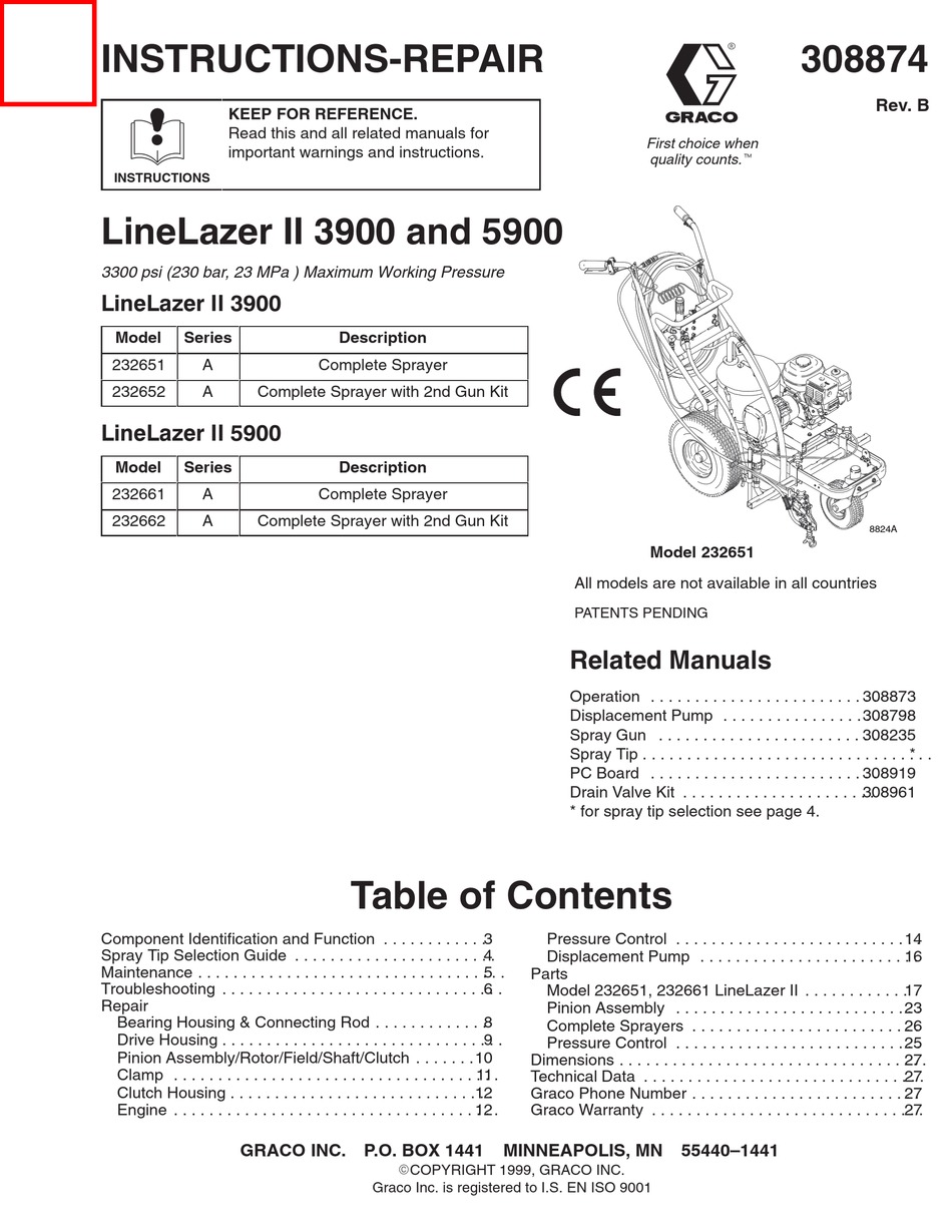 GRACO LINELAZER II 3900 INSTRUCTIONSREPAIR Pdf Download ManualsLib