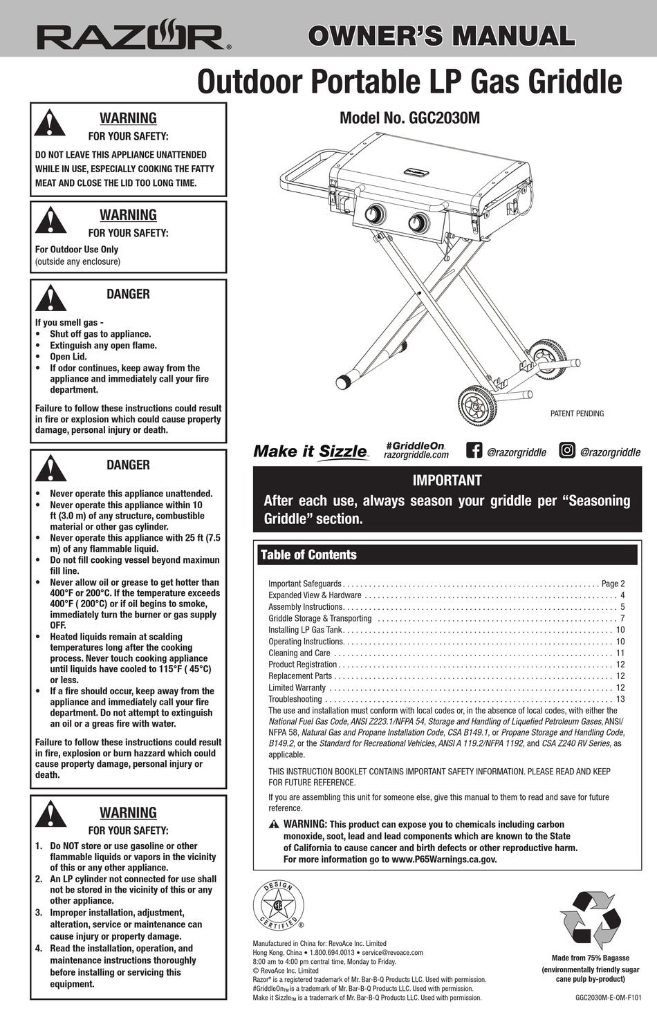 RAZOR GGC2030M OWNER'S MANUAL Pdf Download ManualsLib