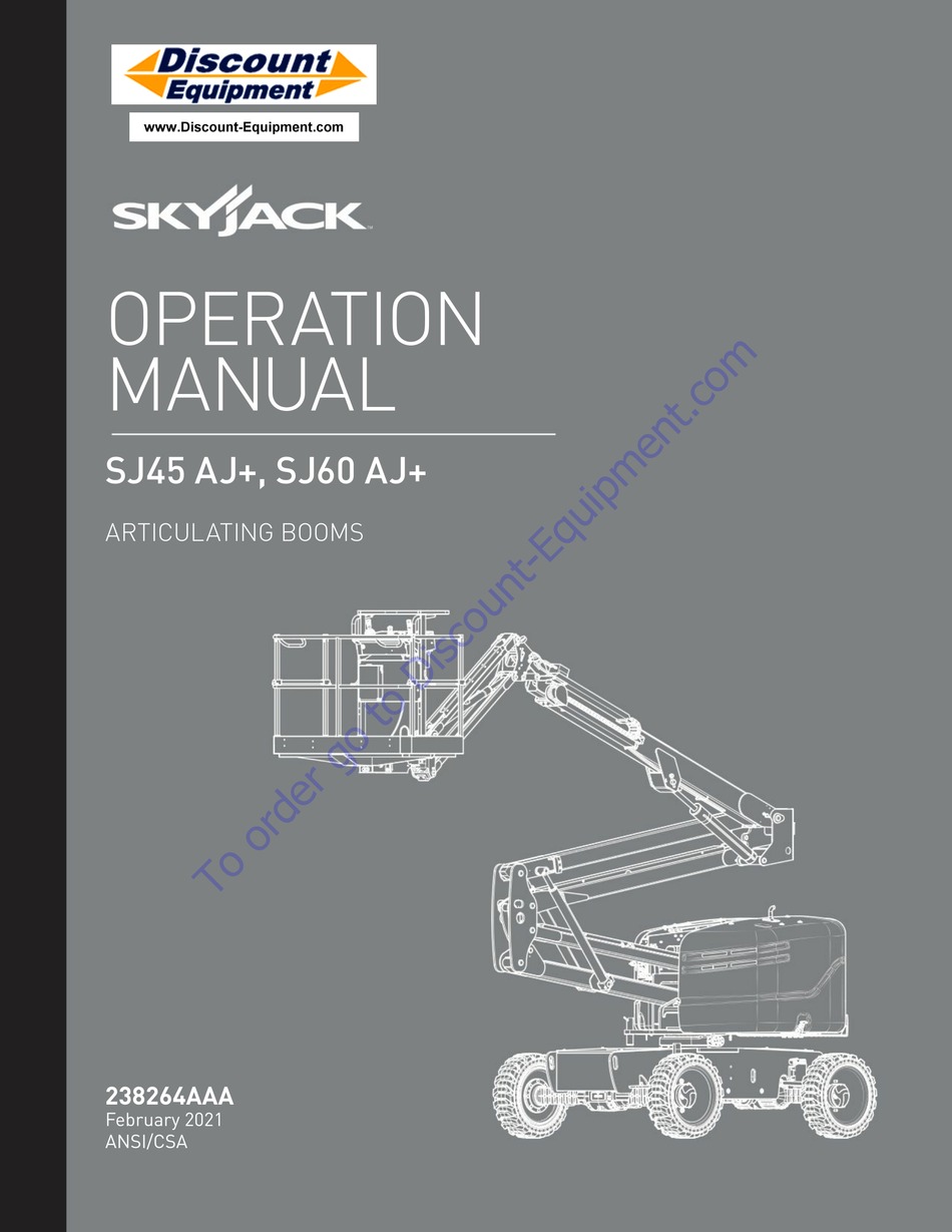 SKYJACK SJ45 AJ+ OPERATION MANUAL Pdf Download ManualsLib