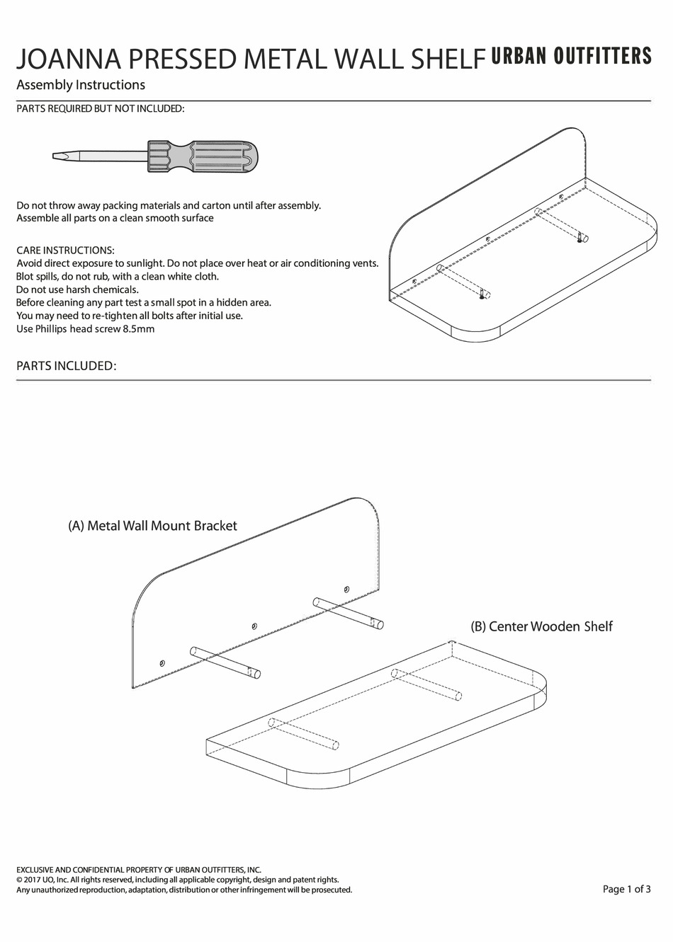 URBAN OUTFITTERS JOANNA ASSEMBLY INSTRUCTIONS Pdf Download ManualsLib