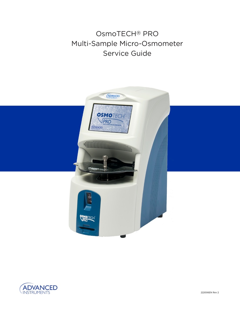 ADVANCED INSTRUMENTS OSMOTECH PRO SERVICE MANUAL Pdf Download ManualsLib