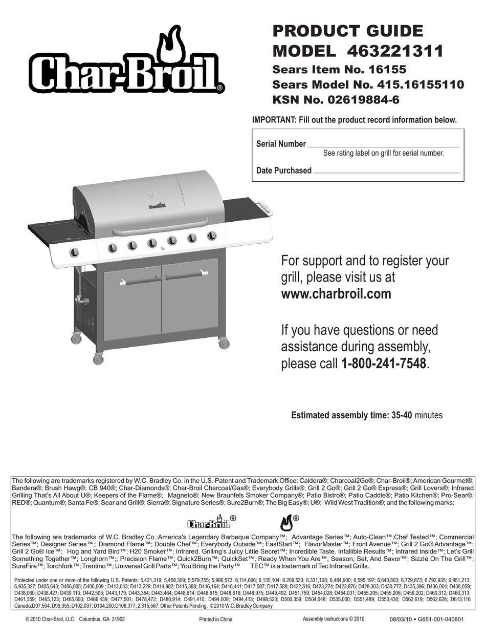 CHARBROIL 463221311 PRODUCT MANUAL Pdf Download ManualsLib