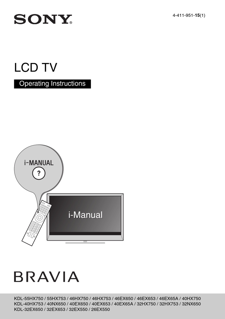 SONY BRAVIA KDL-55HX750 OPERATING INSTRUCTIONS MANUAL Pdf Download ...