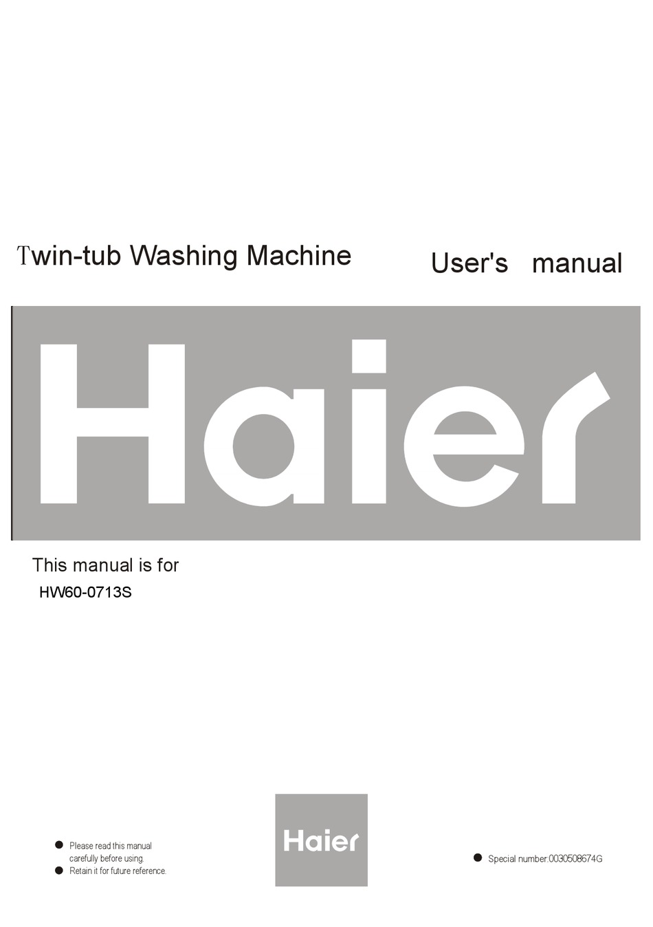 Haier Hw S User Manual Pdf Download Manualslib