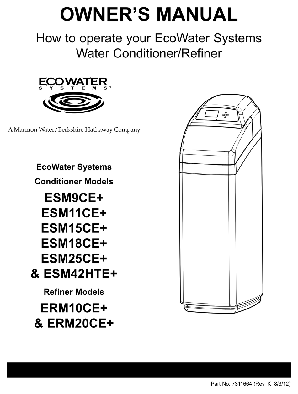 ECOWATER ESM9CE+ OWNER'S MANUAL Pdf Download ManualsLib