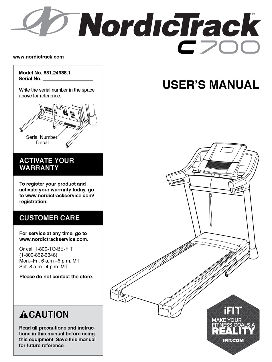 NORDICTRACK 831.24988.1 USER MANUAL Pdf Download | ManualsLib