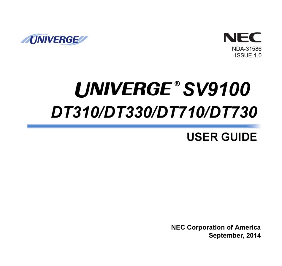 NEC UNIVERGE SV9100 USER MANUAL Pdf Download ManuaLib nec-univerge-sv9100-user-manual-pdf-download-manualib
