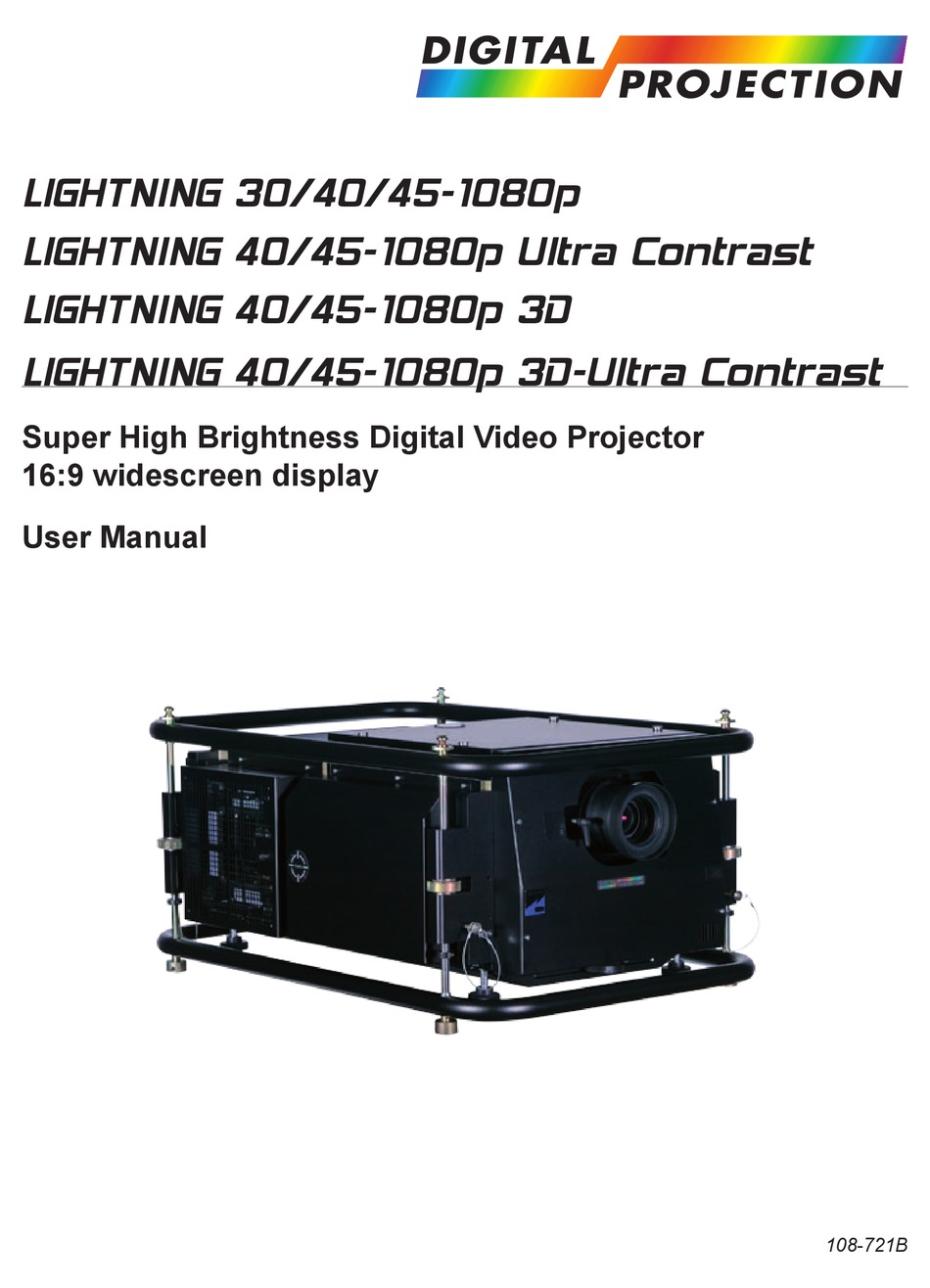 DIGITAL PROJECTION LIGHTNING 30/40/451080P USER MANUAL Pdf Download ManualsLib