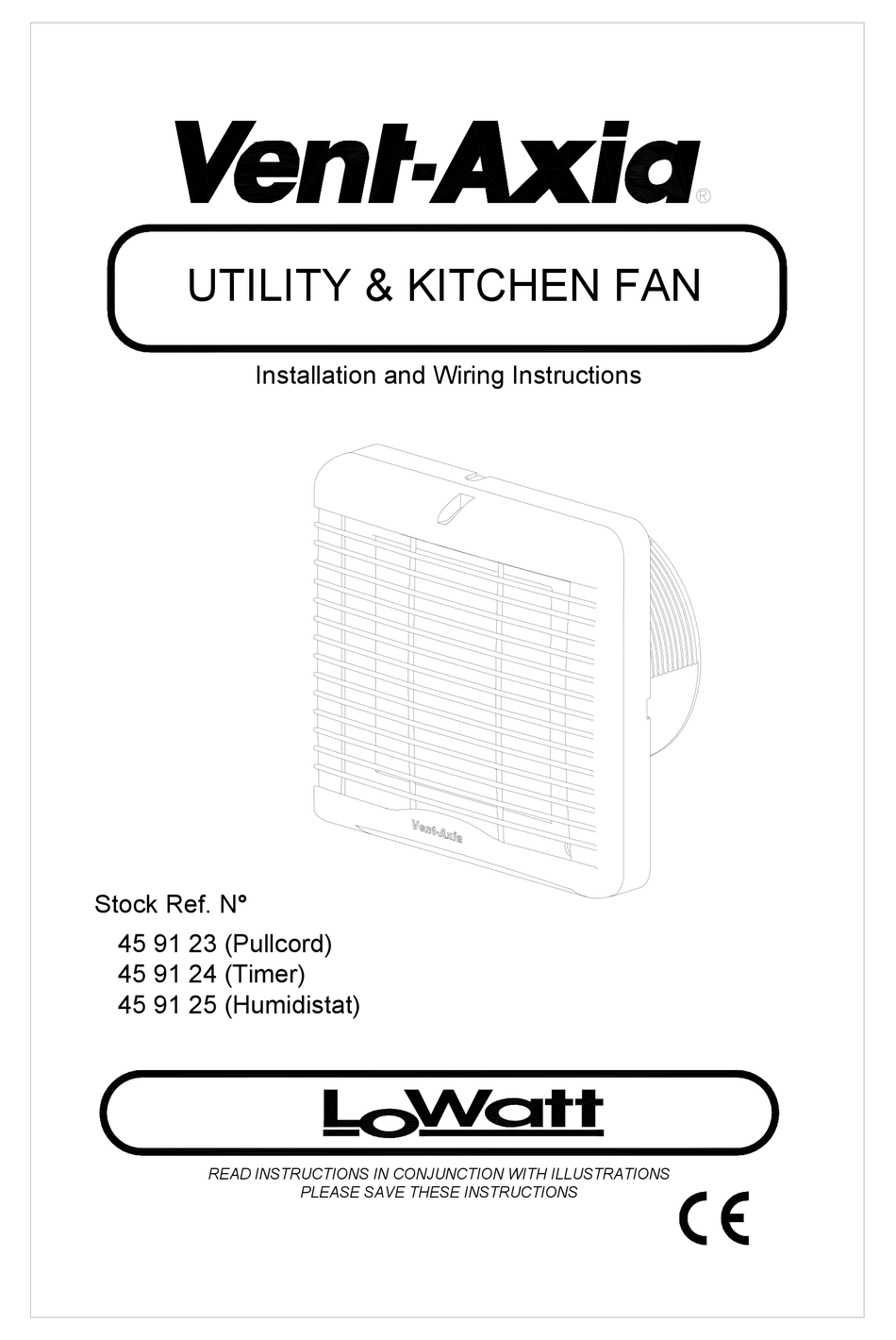 VENTAXIA LOWATT SERIES INSTALLATION AND WIRING INSTRUCTIONS Pdf
