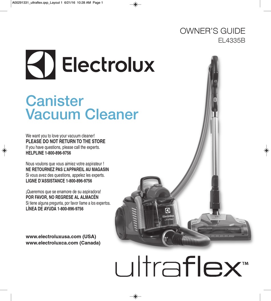 ELECTROLUX ULTRAFLEX EL4335B OWNER'S MANUAL Pdf Download ManualsLib