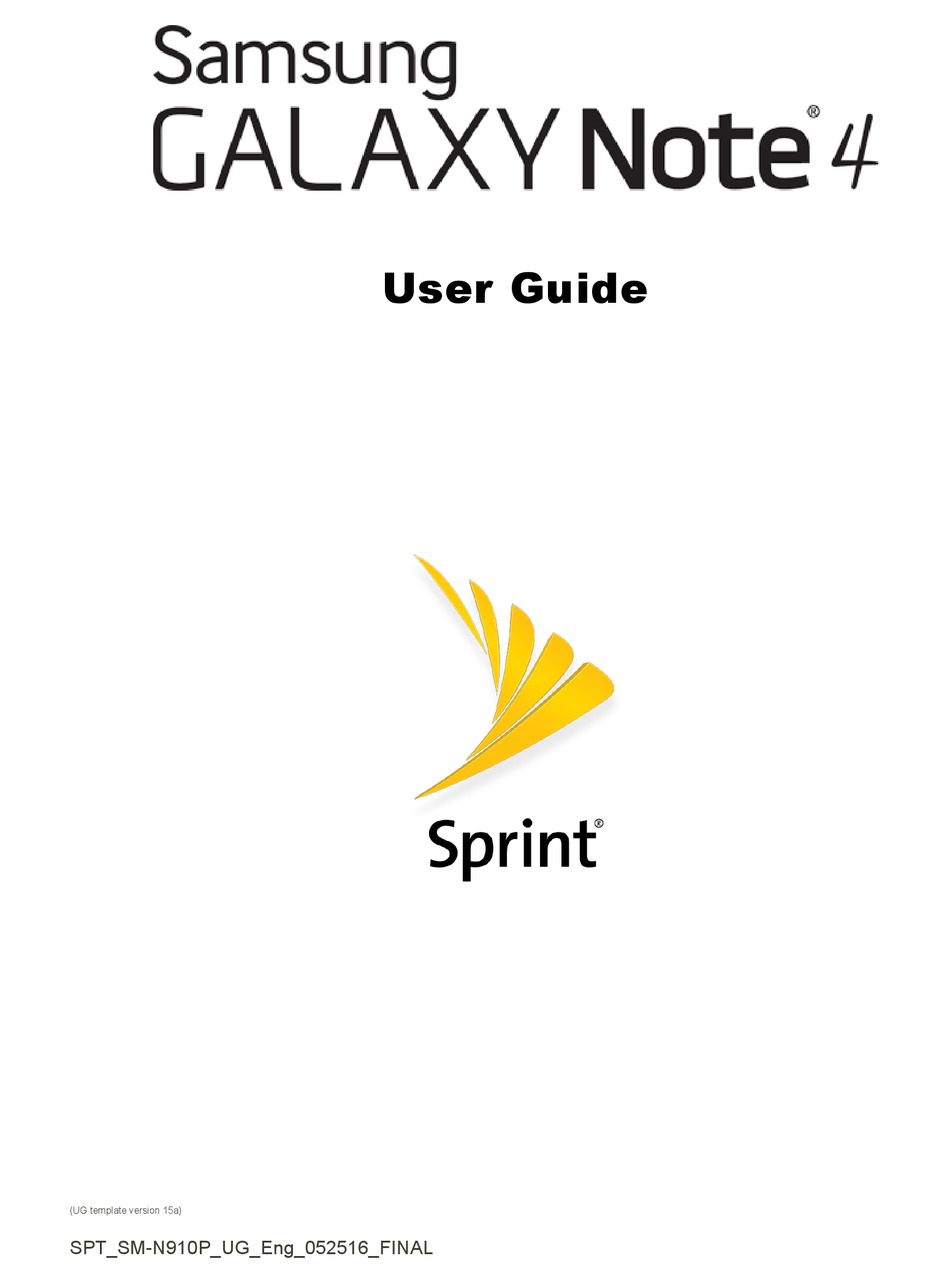 SAMSUNG GALAXY NOTE 4 N910P USER MANUAL Pdf Download ManualsLib