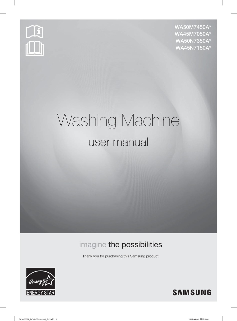 SAMSUNG WA50M7450A SERIES USER MANUAL Pdf Download ManualsLib