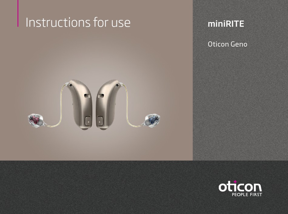 OTICON MINIRITE GENO SERIES INSTRUCTIONS FOR USE MANUAL Pdf Download