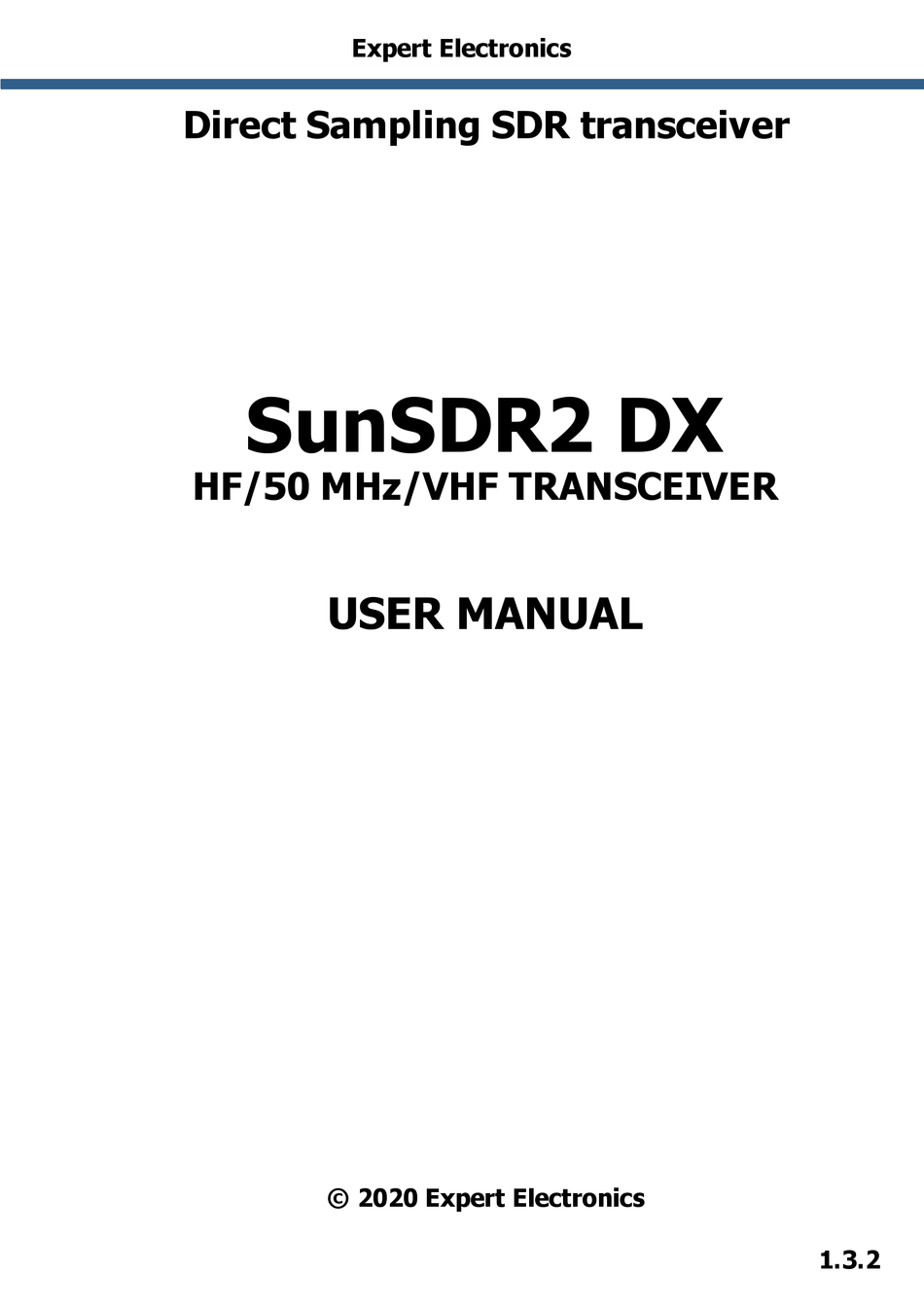 EXPERT ELECTRONICS SUNSDR2 DX USER MANUAL Pdf Download ManualsLib