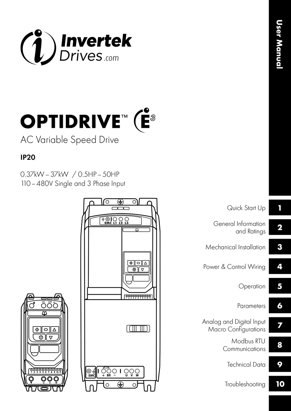 INVERTEK DRIVES OPTIDRIVE E3 USER MANUAL Pdf Download ManualsLib