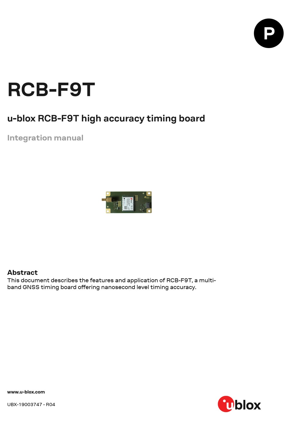 U-BLOX RCB-F9T INTEGRATION MANUAL Pdf Download | ManualsLib