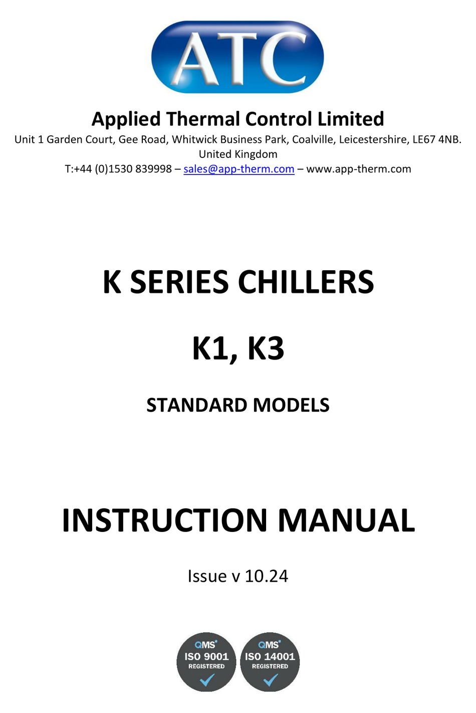 ATC K SERIES INSTRUCTION MANUAL Pdf Download | ManualsLib