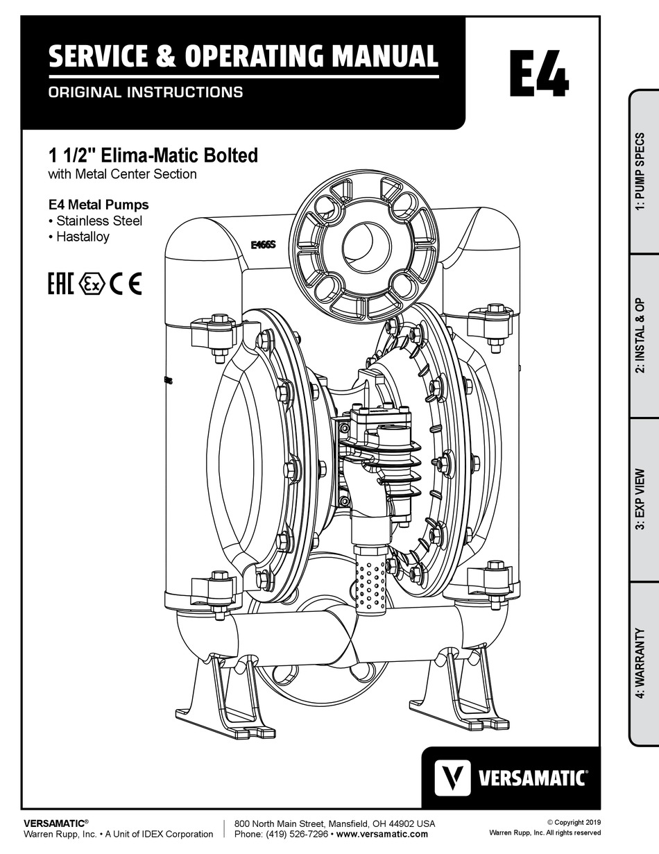 VERSAMATIC E4 SERIES SERVICE & OPERATING MANUAL Pdf Download | ManualsLib