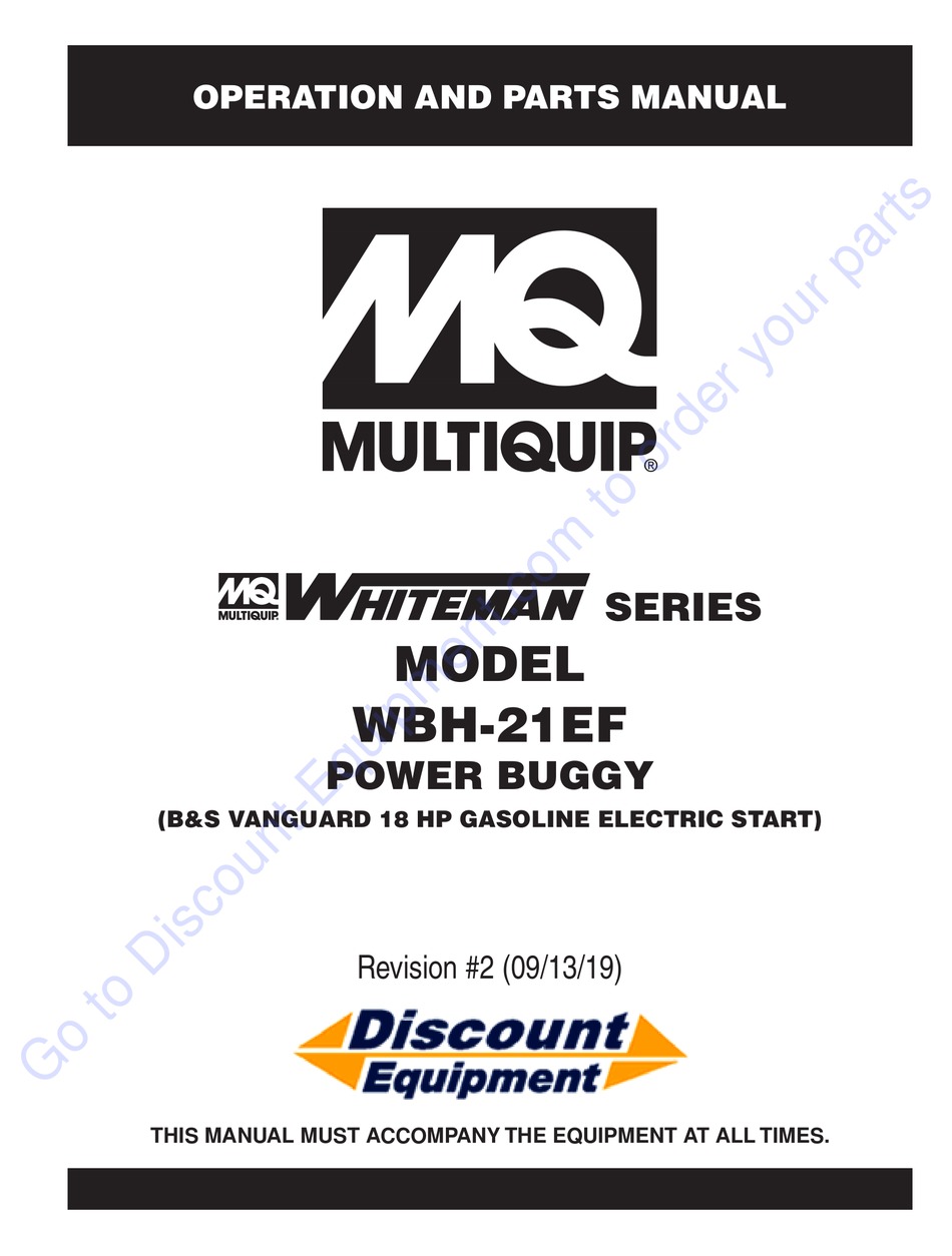 MULTIQUIP WHITEMAN SERIES OPERATION AND PARTS MANUAL Pdf Download ManualsLib