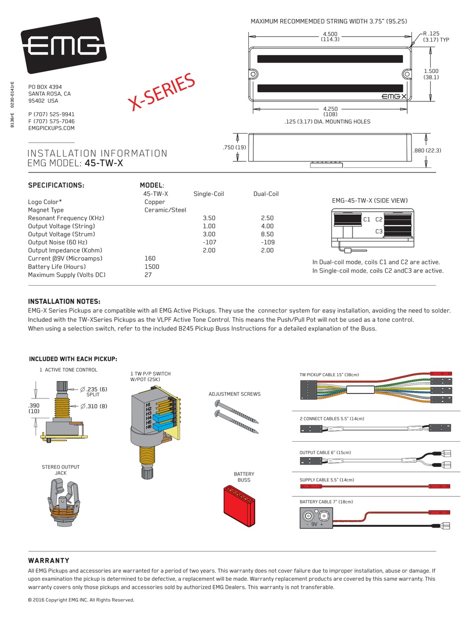 EMG X SERIES INSTALLATION INFORMATION Pdf Download ManualsLib