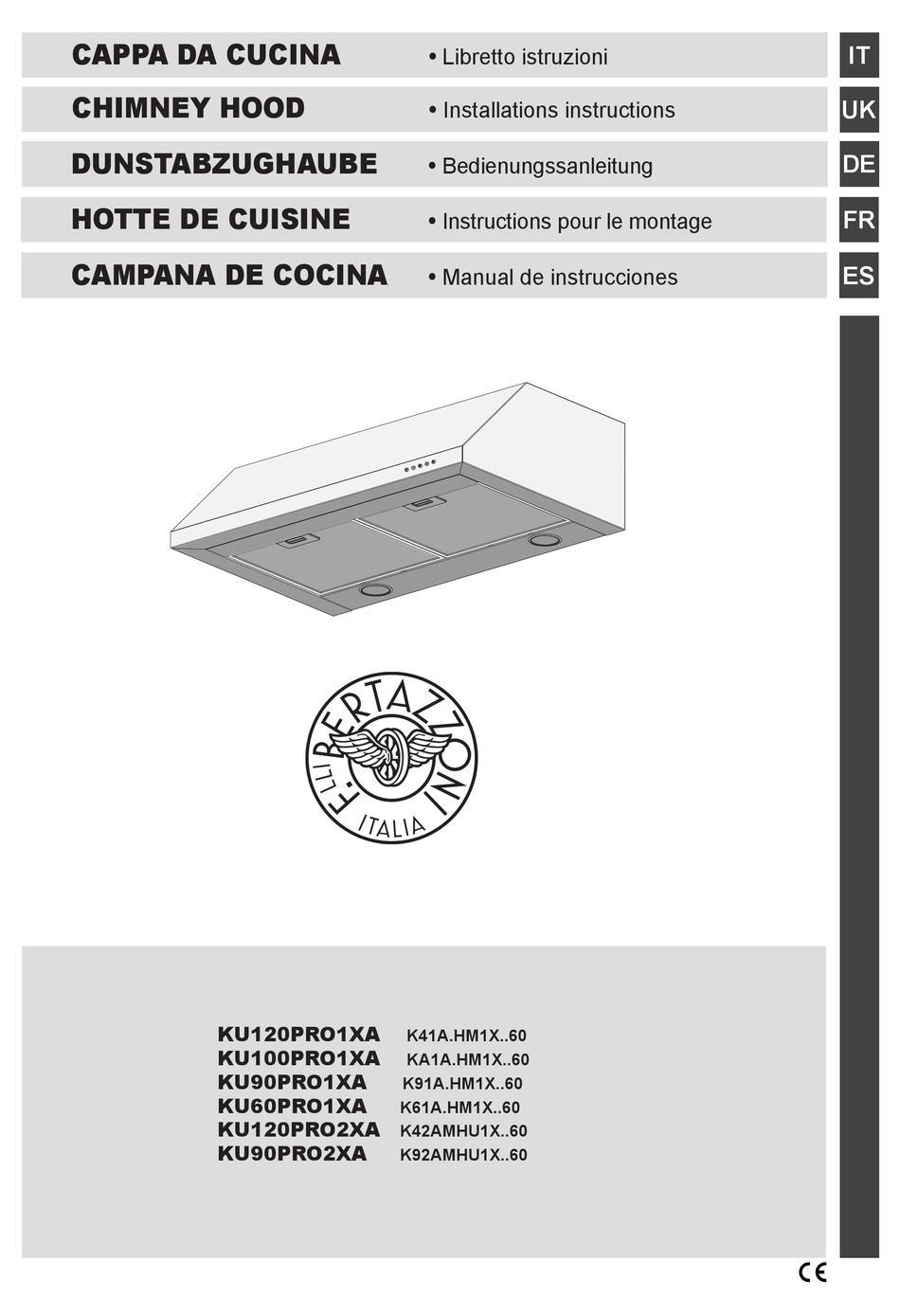 BERTAZZONI KU120PRO1XA INSTALLATION INSTRUCTIONS MANUAL Pdf Download
