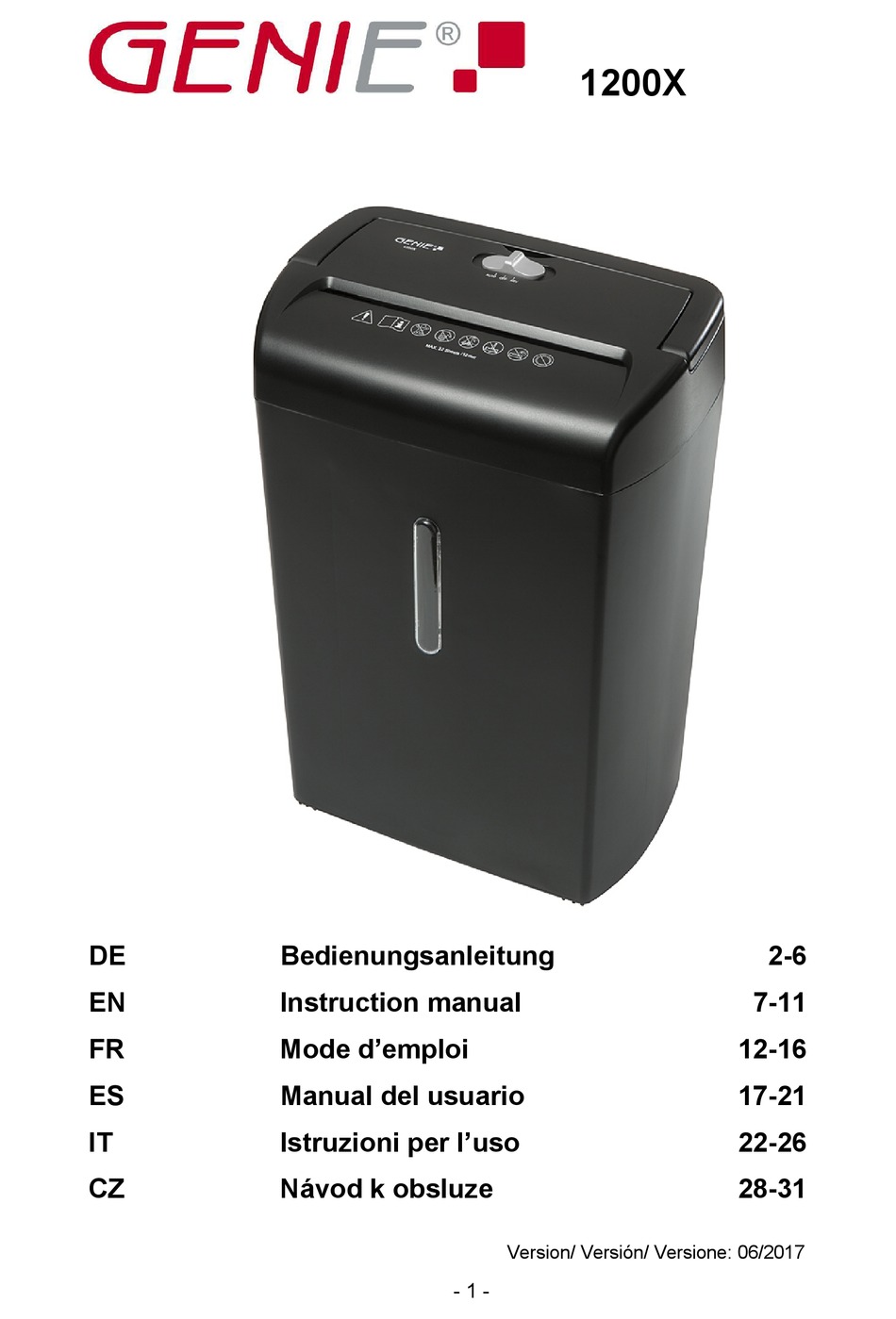 GENIE 1200X INSTRUCTION MANUAL Pdf Download ManualsLib