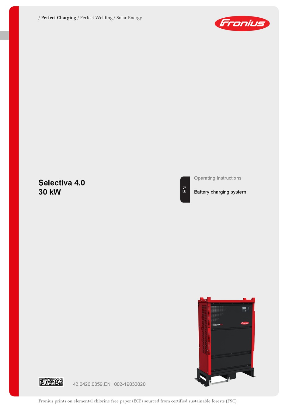 FRONIUS SELECTIVA SERIES OPERATING INSTRUCTIONS MANUAL Pdf Download