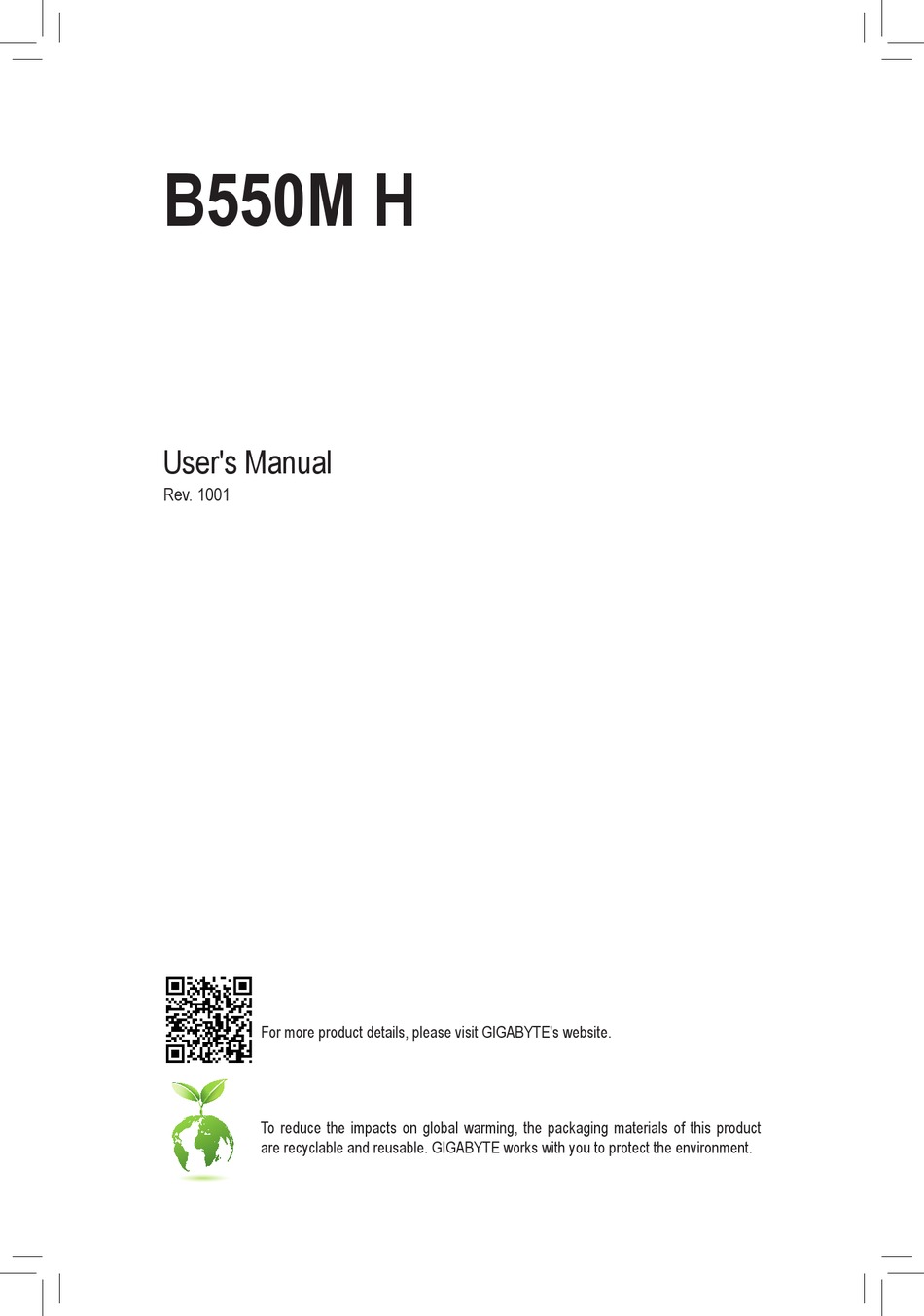 GIGABYTE B550M H USER MANUAL Pdf Download | ManualsLib