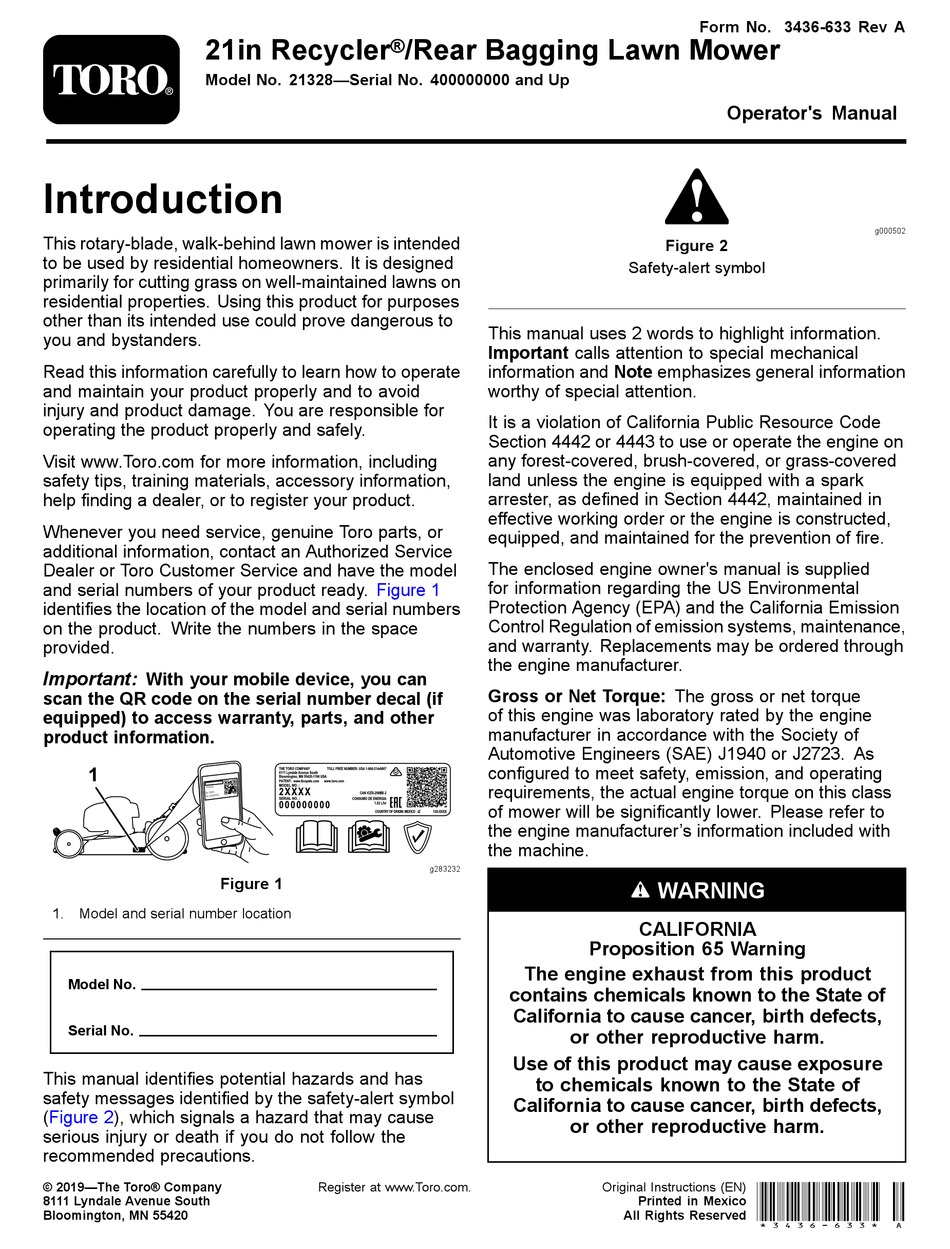 TORO RECYCLER OPERATOR'S MANUAL Pdf Download | ManualsLib