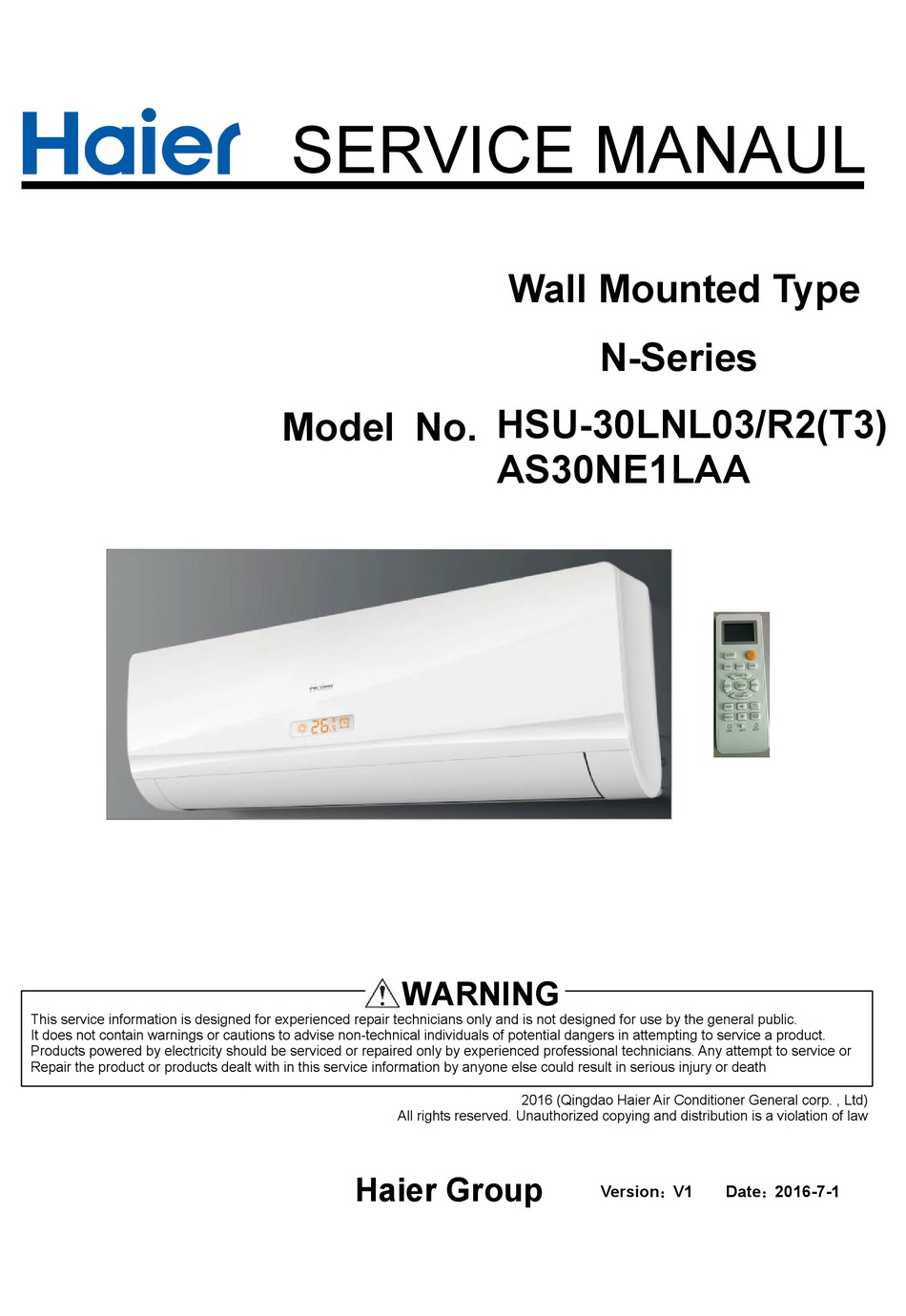 HAIER N SERIES SERVICE MANUAL Pdf Download ManualsLib