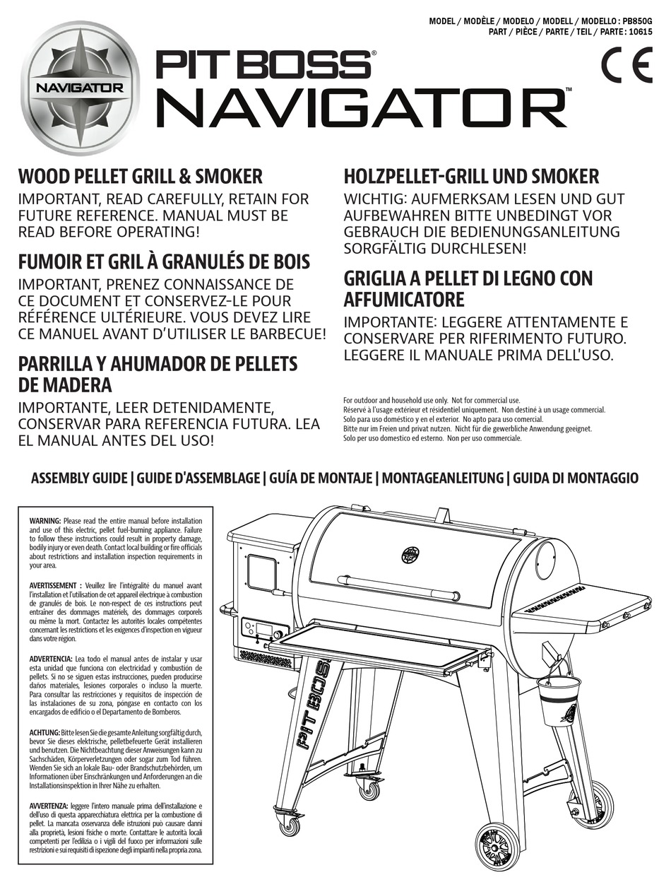 PIT BOSS NAVIGATOR PB850G ASSEMBLY MANUAL Pdf Download | ManualsLib