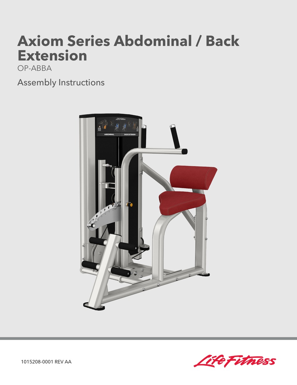 LIFE FITNESS AXIOM SERIES ASSEMBLY INSTRUCTIONS MANUAL Pdf Download ...