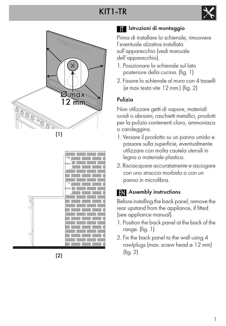 SMEG KIT1TR ASSEMBLY INSTRUCTIONS Pdf Download ManualsLib