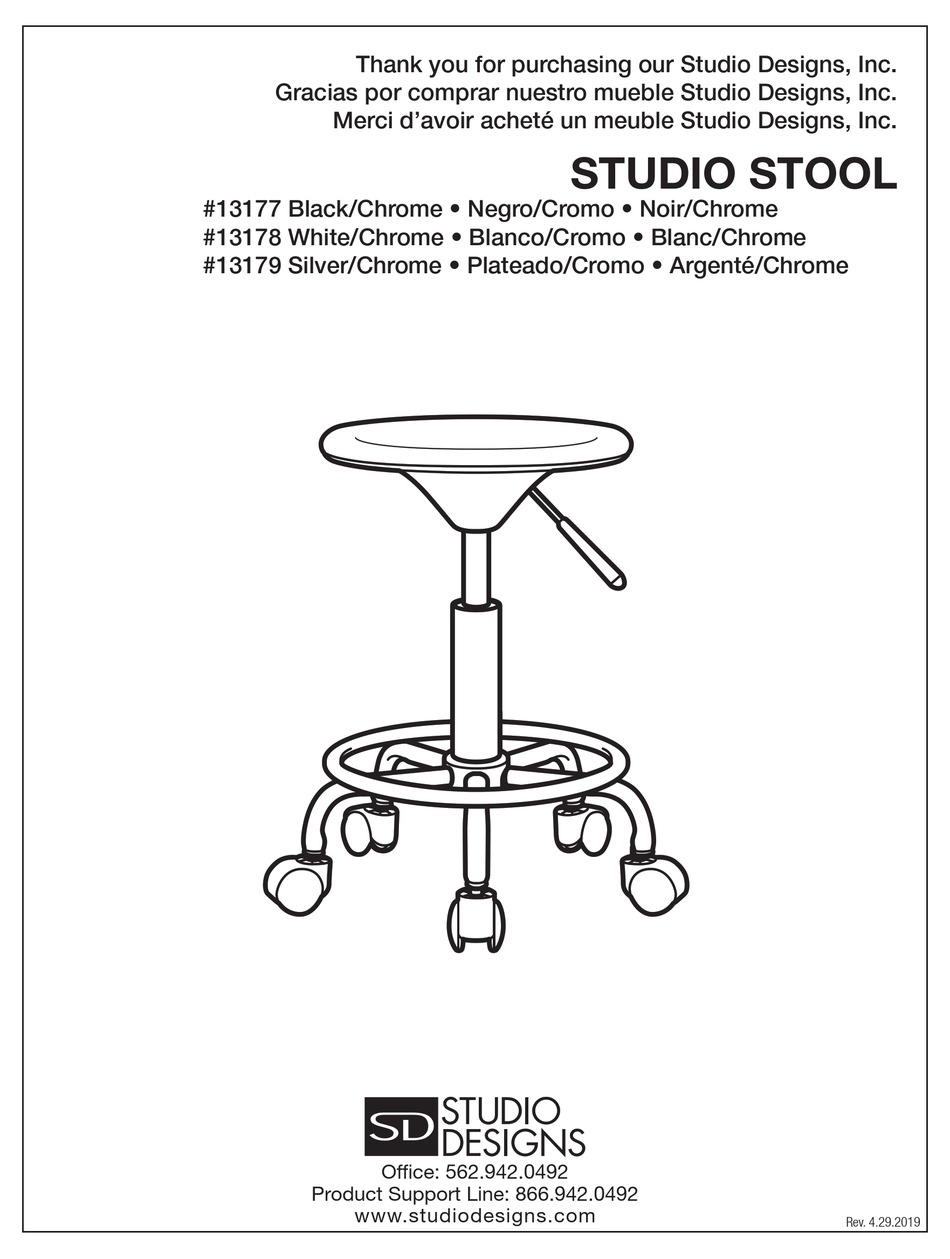 STUDIO DESIGNS STUDIO STOOL 13177 ASSEMBLY INSTRUCTIONS Pdf Download ManualsLib