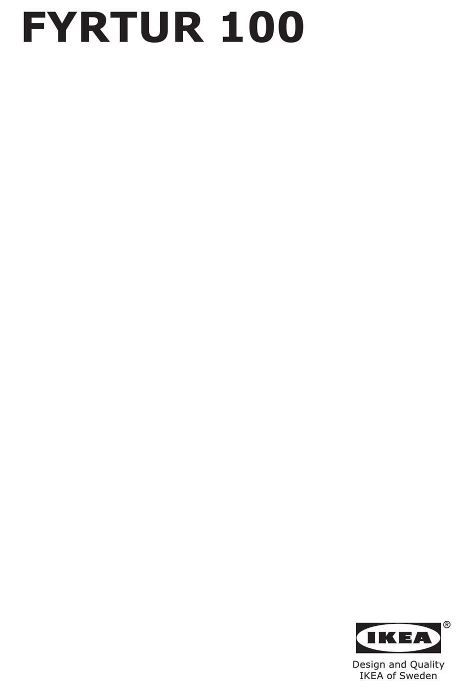 IKEA FYRTUR 100 MANUAL Pdf Download ManualsLib