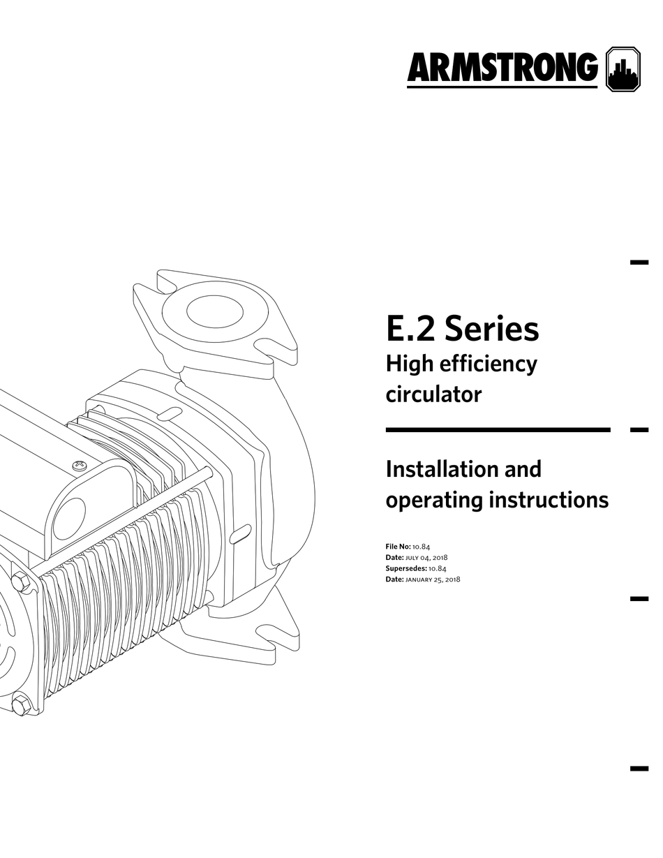 ARMSTRONG E.2 SERIES INSTALLATION AND OPERATING INSTRUCTIONS MANUAL Pdf Download ManualsLib