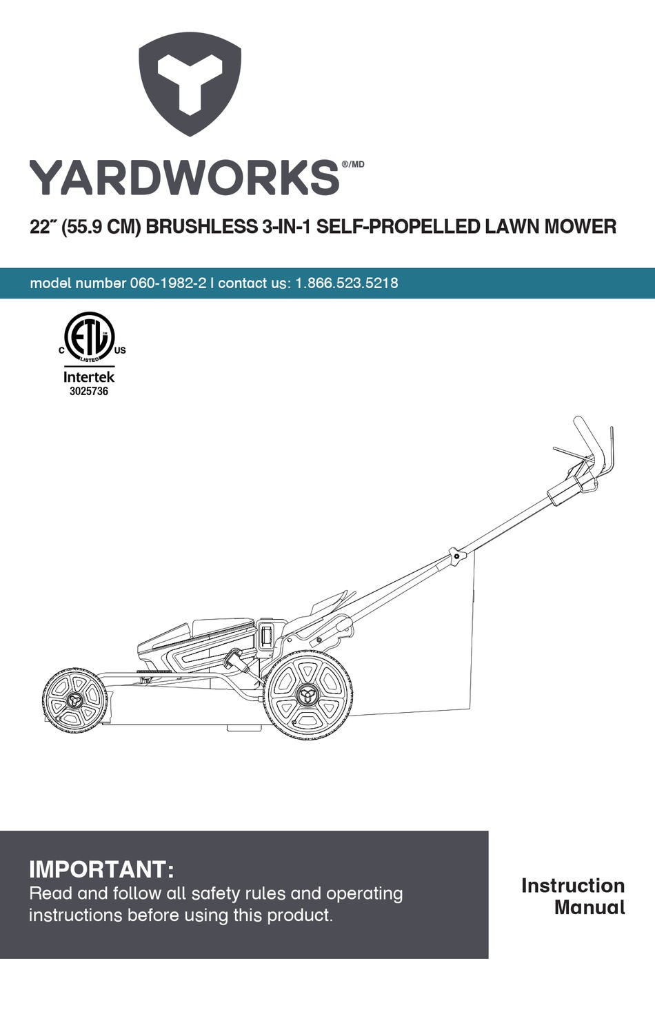 Yardworks self propelled lawn mower manual hot sale