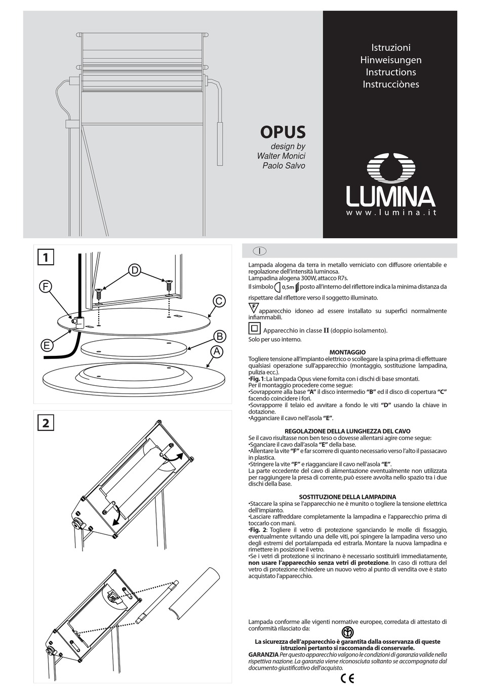LUMINA OPUS INSTRUCTIONS MANUAL Pdf Download ManualsLib