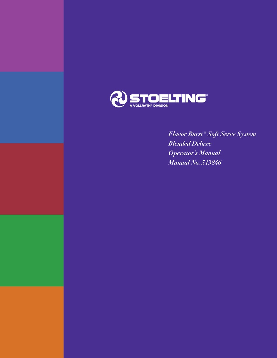 VOLLRATH STOELTING FLAVOR BURST STL80BLDDLX OPERATOR'S MANUAL Pdf