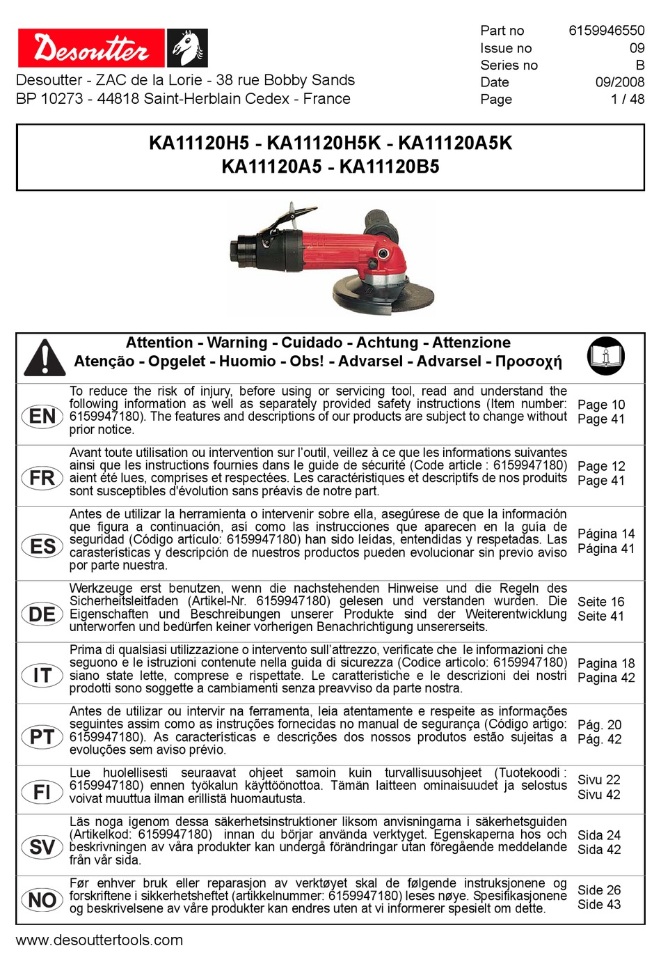 DESOUTTER KA11120H5 MANUAL Pdf Download ManualsLib