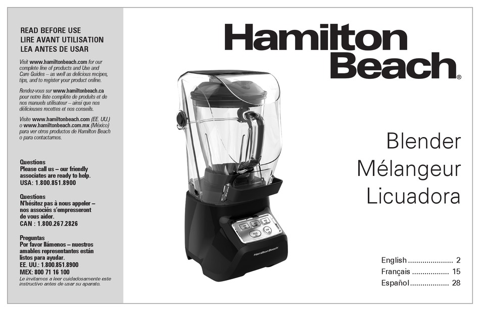 HAMILTON BEACH SOUND SHIELD 950 MANUAL Pdf Download | ManualsLib