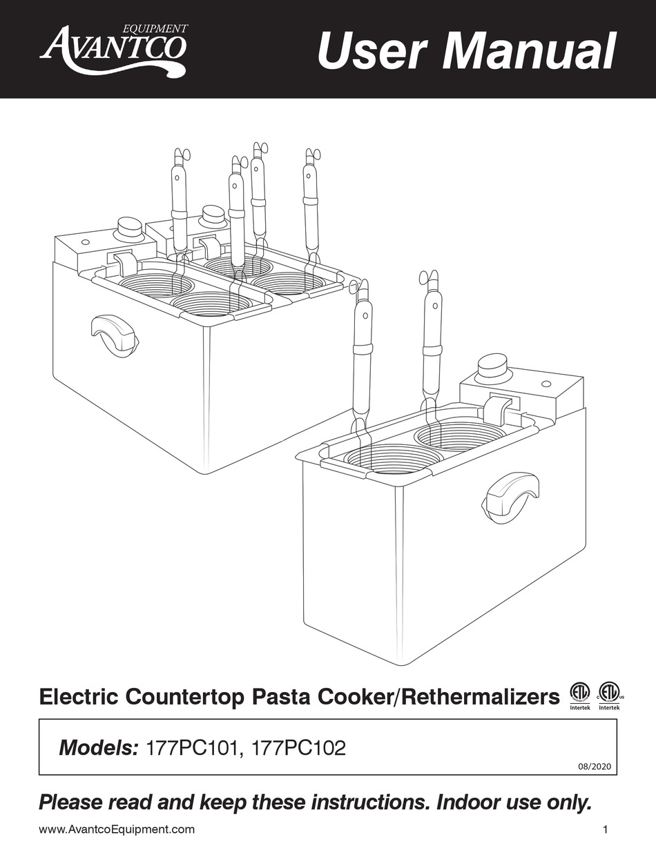 AVANTCO EQUIPMENT 177PC101 USER MANUAL Pdf Download ManualsLib