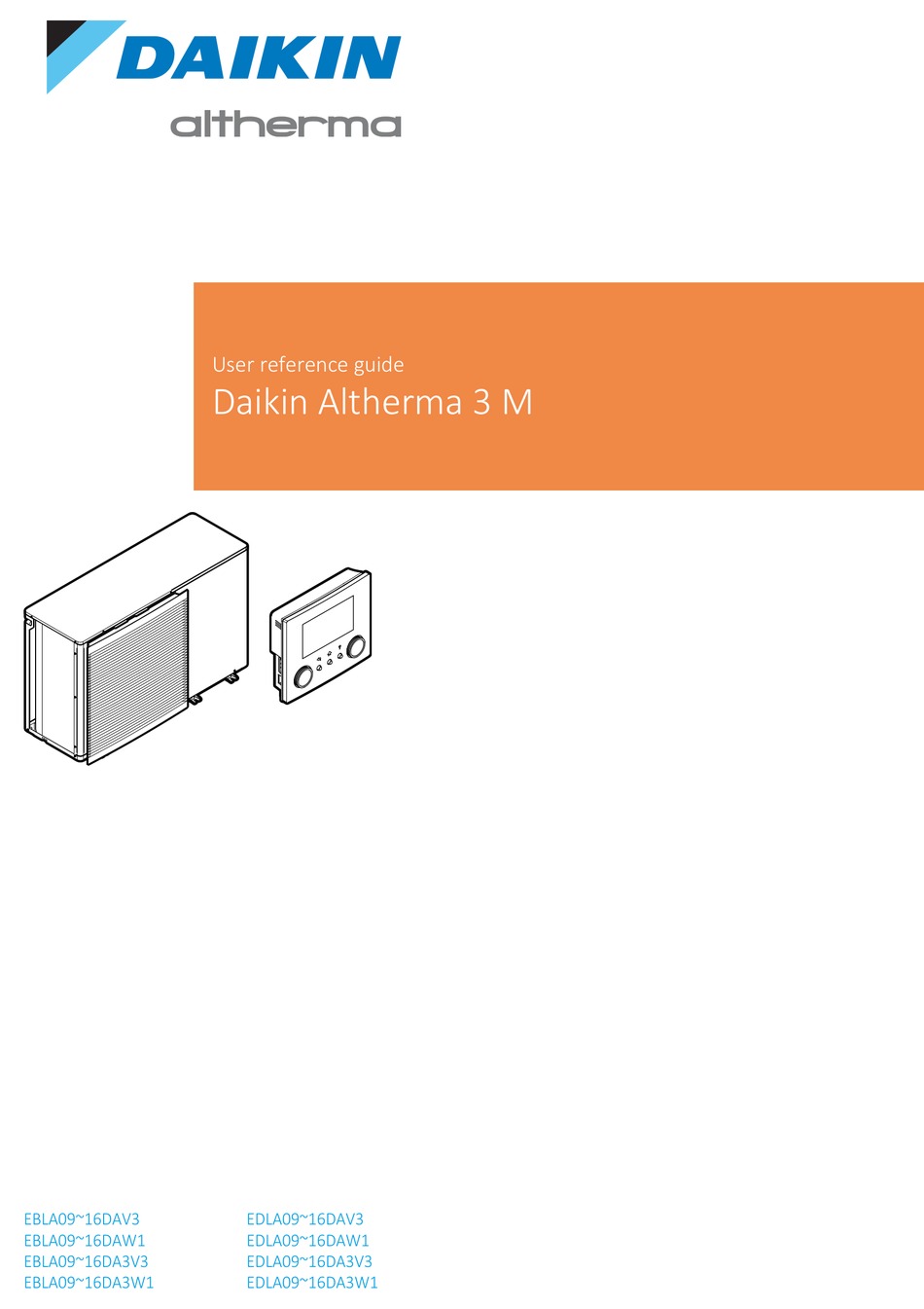 DAIKIN ALTHERMA 3 M USER REFERENCE MANUAL Pdf Download | ManualsLib