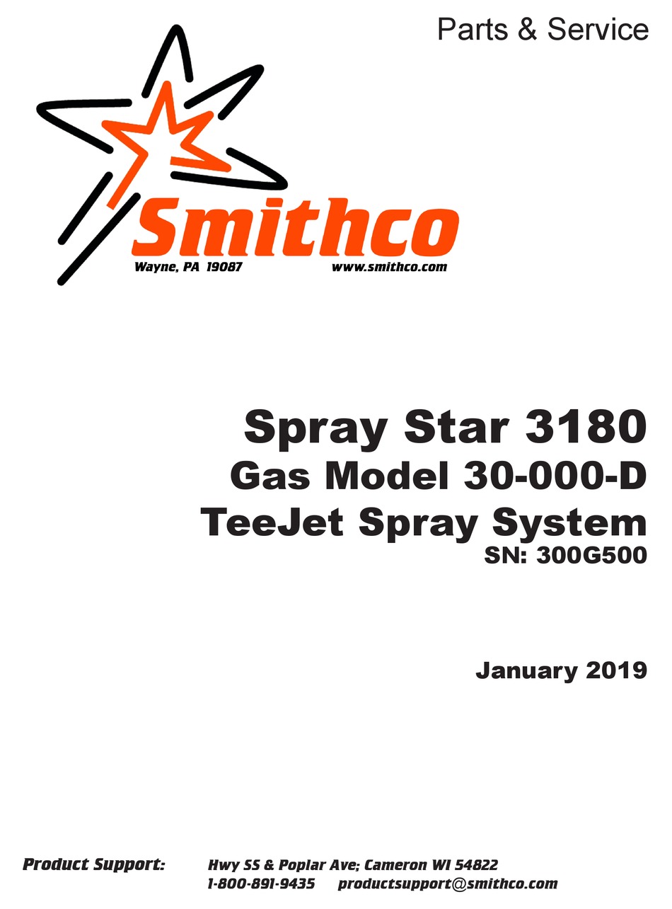 SMITHCO SPRAY STAR 3180 PARTS & SERVICE Pdf Download ManualsLib
