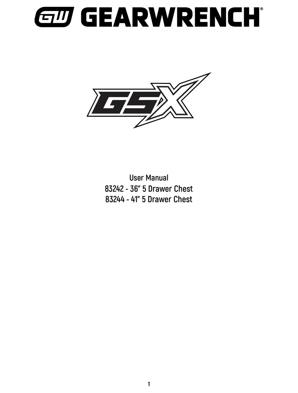 GEARWRENCH GSX USER MANUAL Pdf Download ManualsLib