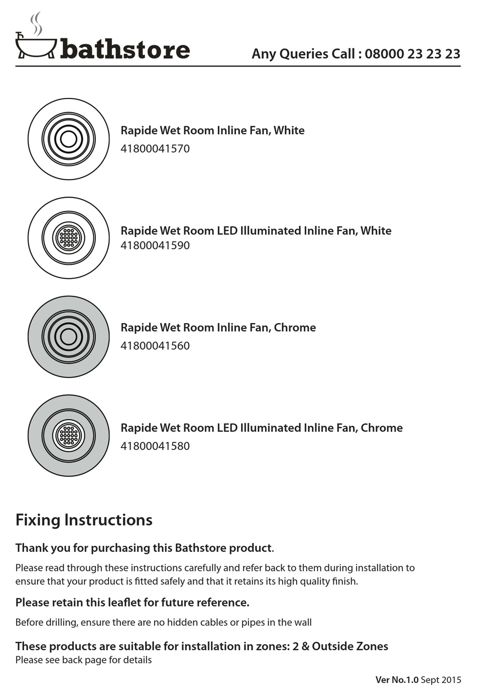 BATHSTORE 41800041570 FIXING INSTRUCTIONS Pdf Download ManualsLib