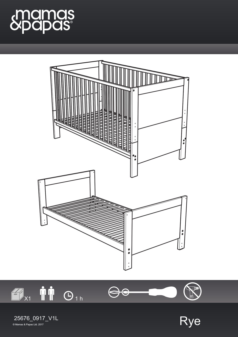 MAMAS & PAPAS RYE COTBED 01017 ASSEMBLY INSTRUCTIONS MANUAL Pdf