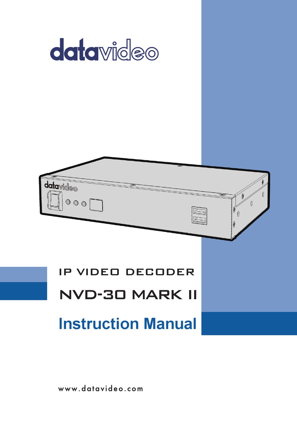 DATAVIDEO NVD-30 MARK II INSTRUCTION MANUAL Pdf Download | ManualsLib